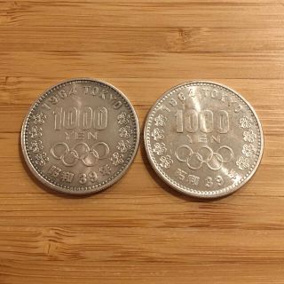 東京五輪（1964年）千円記念銀貨　2枚セット(スポーツ)