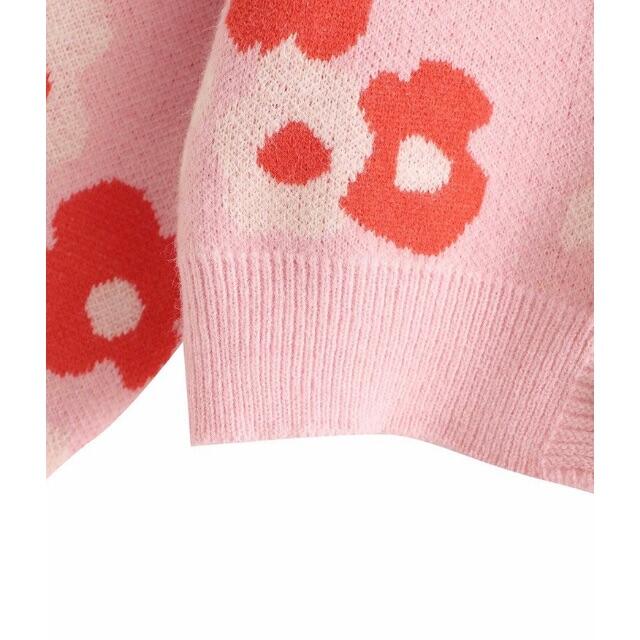 ZARA(ザラ)の🎐8月新作🍧5079◆pink ピンク フラワー 花柄 ニット カーディガン レディースのトップス(カーディガン)の商品写真