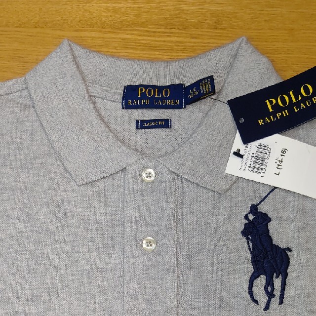 POLO RALPH LAUREN(ポロラルフローレン)のキッズ ボーイズ ポロシャツ 刺繍 グレー 14-16歳 キッズ/ベビー/マタニティのキッズ服男の子用(90cm~)(その他)の商品写真