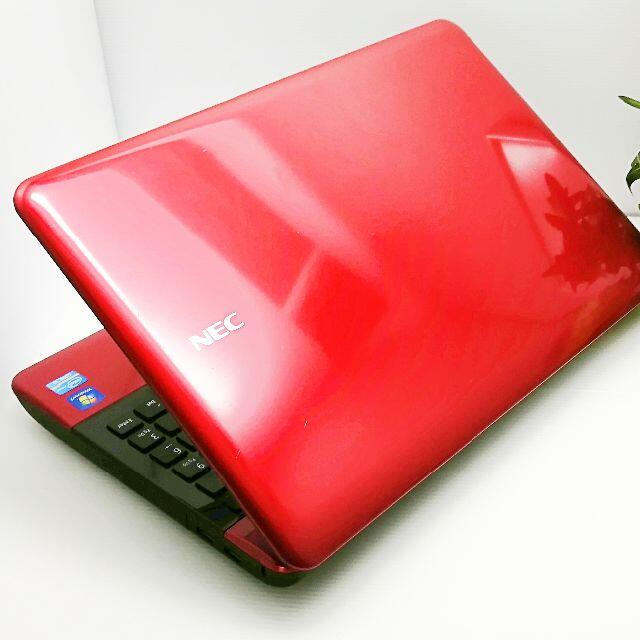 快適ノートパソコン NEC LaVie レッド ブルーレイ i5 - ノートPC
