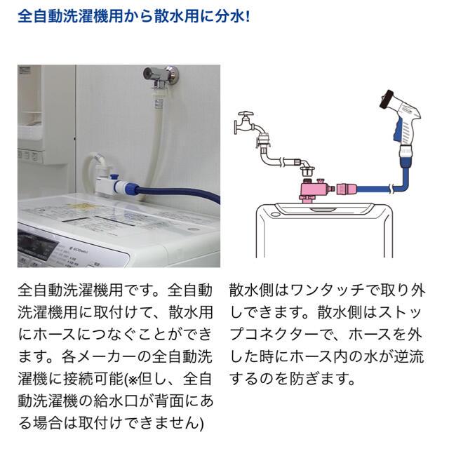 takagi 全自動洗濯機用分岐栓 インテリア/住まい/日用品のインテリア/住まい/日用品 その他(その他)の商品写真