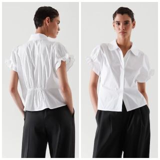 コス(COS)のCOS コス 半袖ブラウス SMOCKED SHORT-SLEEVE SHIRT(シャツ/ブラウス(半袖/袖なし))