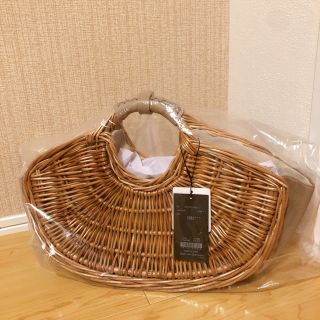 ノーブル(Noble)のanuans エコレザーコンビカゴバッグ　ベージュ(かごバッグ/ストローバッグ)