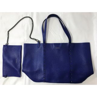 フルラ(Furla)の【美品】FURLA ショルダーバッグ トートバッグ M ポーチ付き(トートバッグ)