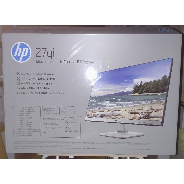 美品 HP 27qi WQHDディスプレイ(2560 x 1440)27インチPC/タブレット