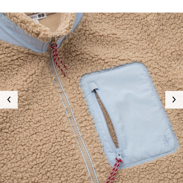 新品未使用 JWアンダーソン ユニクロ 防風ボアフリースジャケット　Lベージュ メンズのジャケット/アウター(ブルゾン)の商品写真
