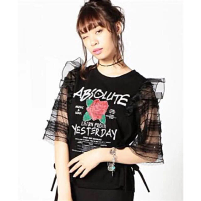 ROSE BUD(ローズバッド)のROSE BUD ローズバッド♡タグ付き未使用品 チュールTシャツ レディースのトップス(Tシャツ(半袖/袖なし))の商品写真