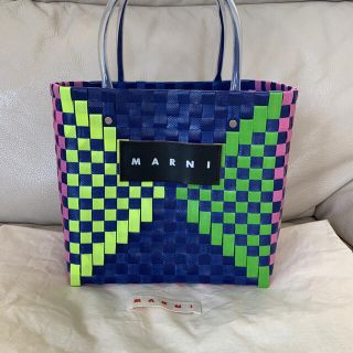 《MARNI》マルニフラワーカフェ ピクニックバッグ 小 青