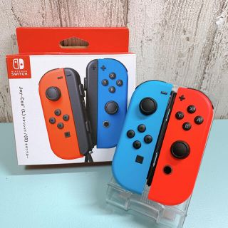 美品 人気カラー ブルー レッドSwitch 左右セットジョイコンJoy-Con(その他)