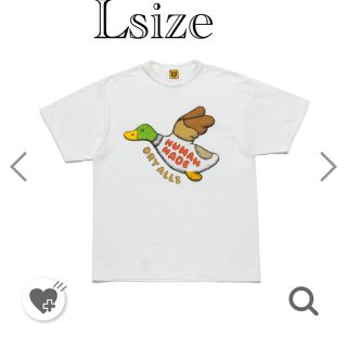 アベイシングエイプ(A BATHING APE)の新品未使用sizeL HUMANMADE KAWS コラボTシャツホワイト白(Tシャツ/カットソー(半袖/袖なし))