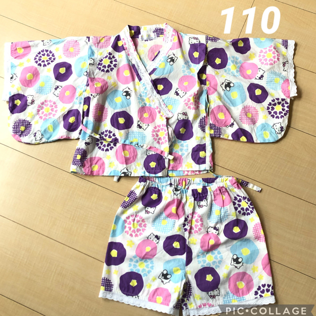 女の子 甚平 110 ハローキティ　サンリオ キッズ/ベビー/マタニティのキッズ服女の子用(90cm~)(甚平/浴衣)の商品写真