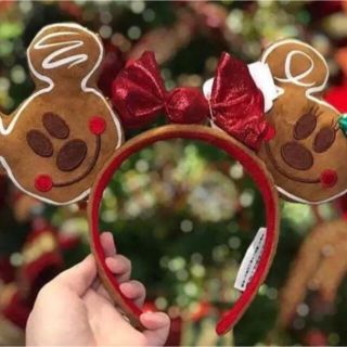 ディズニー(Disney)の新品❣️ミッキー&ミニー柄クリスマスジンジャーブレッド キャンディカチューシャ(カチューシャ)