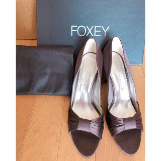 フォクシー(FOXEY)の【FOXEY】オープントゥパンプス　新品　フォクシー37(ハイヒール/パンプス)