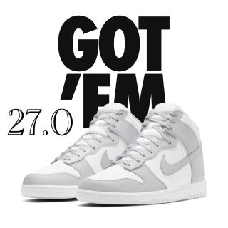 ナイキ(NIKE)の【中古】DUNK HI RETRO WHITE/VAST GREY(スニーカー)