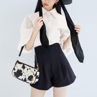 グレイル(GRL)の【タグ付き新品】GRL ボリュームスリーブシアーシャツ　ホワイト(シャツ/ブラウス(長袖/七分))