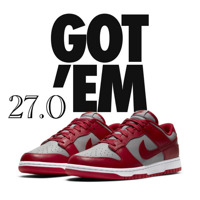 DUNK LOW MEDIUM GREY / VERSITY REDスニーカー