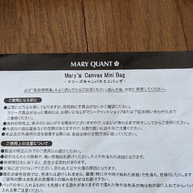 MARY QUANT(マリークワント)のマリークワント　MARY QUANT　キャンバス　ミニバッグ　新品未使用 コスメ/美容のコスメ/美容 その他(その他)の商品写真