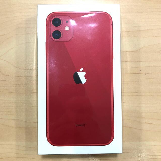 【新品未使用】iPhone11 64GB レッドスマートフォン/携帯電話