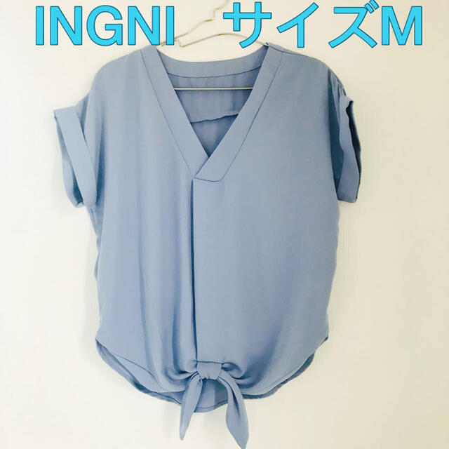 INGNI(イング)の最終日！レディース　トップス　ブラウス　カットソー　青　Mサイズ　夏　オフィス レディースのトップス(カットソー(半袖/袖なし))の商品写真