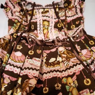 アンジェリックプリティー(Angelic Pretty)のアンジェリックプリティ新品ドーナツベア柄ワンピース(ひざ丈ワンピース)