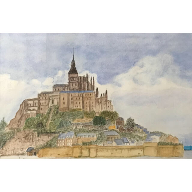 風景画(世界遺産　モンサンミッシェル) Le Mont-Saint-Michel エンタメ/ホビーのアート用品(絵筆)の商品写真