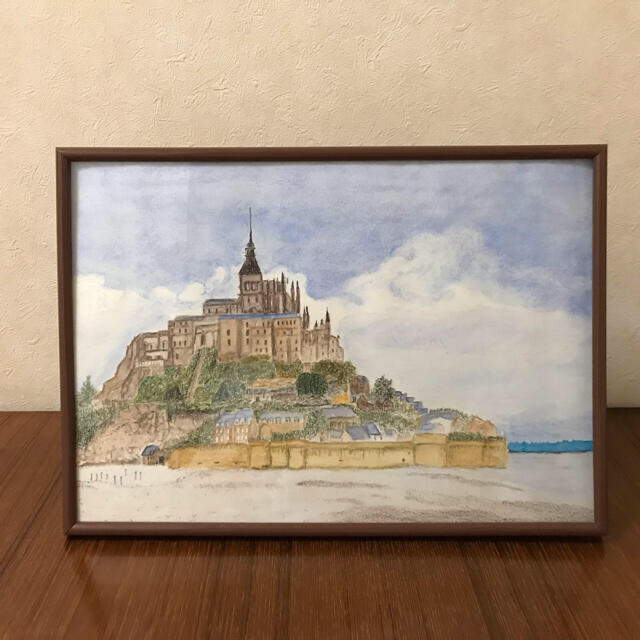 風景画(世界遺産　モンサンミッシェル) Le Mont-Saint-Michel エンタメ/ホビーのアート用品(絵筆)の商品写真