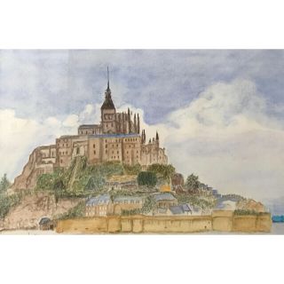 風景画(世界遺産　モンサンミッシェル) Le Mont-Saint-Michel(絵筆)