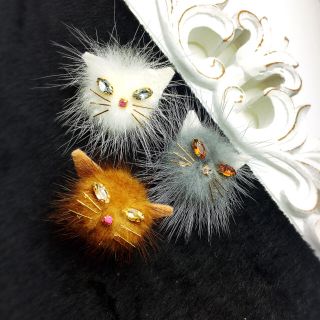 Cat(ΦωΦ)ファーピアス♡猫、キャット、リリーブラウン、スナイデル、ザラ(ピアス)