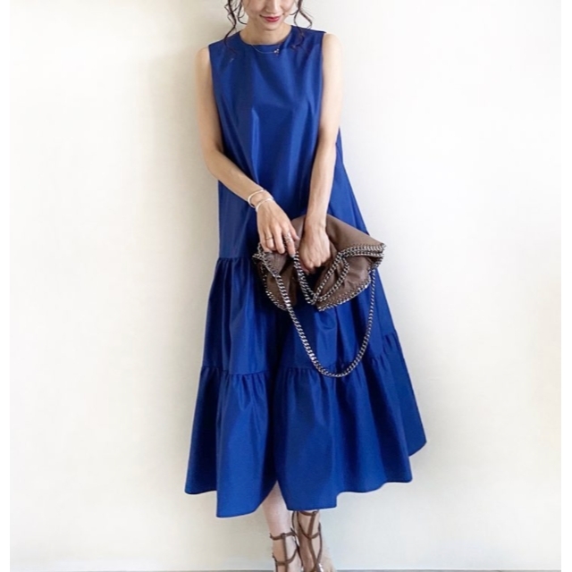 ノースリーブ ロングワンピース ブルーの通販 by まる's shop ノースリーブ ロングワンピース ブルーの通販 by まる's shop
