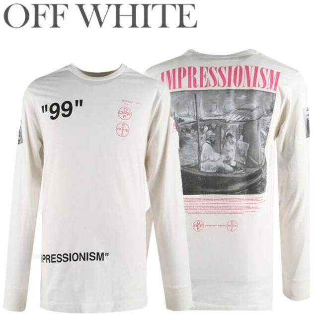 美品オフホワイト off white ロンT