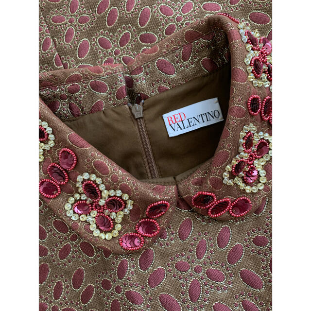 RED VALENTINO - A様RED Valentino ビジュー付きワンピース レッド