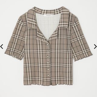 マウジー(moussy)のweb完売品★MOUSSY CROPPED S／S シャツ★チェック柄(シャツ/ブラウス(半袖/袖なし))