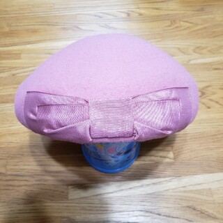 ベレー帽　ピンク　リボン(ハンチング/ベレー帽)