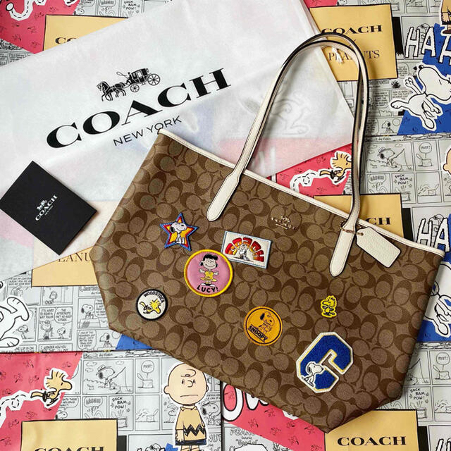 COACH - COACHコーチ X スヌーピーコラボ☆PEANUTSシグネチャートート ...