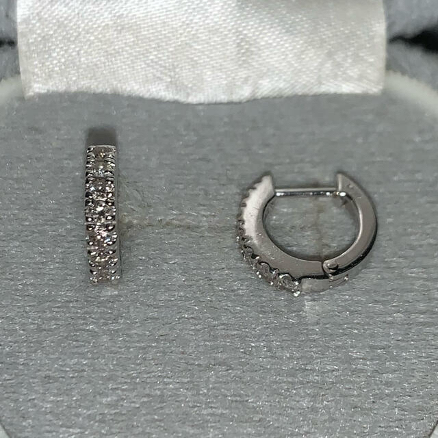 お値下げ K18WG ダイヤ 0.3ct エタニティ フープ ピアス www