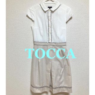 トッカ(TOCCA)のTOCCA ワンピース　膝丈　半袖　フリル　バイカラー(ひざ丈ワンピース)