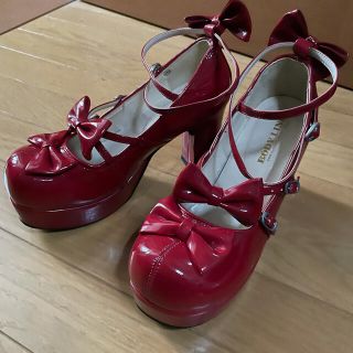 BODYLINE - ロリータ 靴 パンプス 厚底 赤の通販 by n's shop BODYLINE - ロリータ 靴 パンプス 厚底 赤の通販 by n's shop