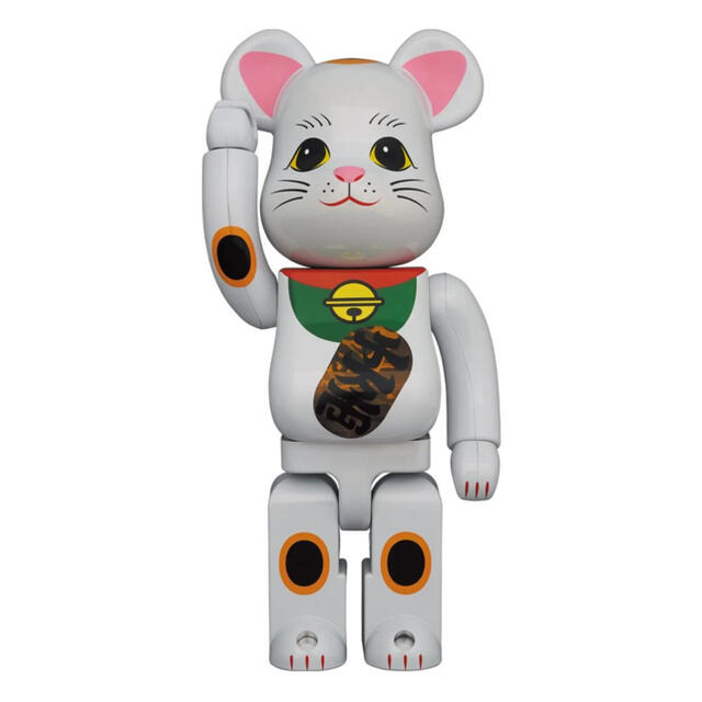 MEDICOM TOY(メディコムトイ)のBE@RBRICK 招き猫 白メッキ 発光 400％   エンタメ/ホビーのエンタメ その他(その他)の商品写真