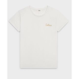 セリーヌ(celine)のCELINE エンブロイダリー Tシャツ コットン オフホワイト(Tシャツ(半袖/袖なし))