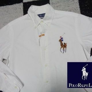 ラルフローレン(Ralph Lauren)の【Poloラルフローレン】ビッグポニー白オックスフォードBDシャツ大き目Mポロ(シャツ)