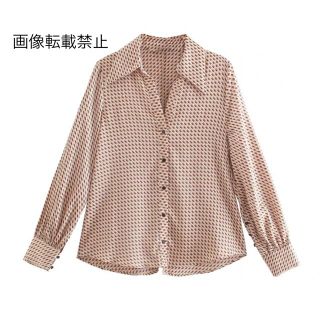 ザラ(ZARA)の🎐8月新作🍧5089◆ヴィンテージ プリント レトロ 柄 シャツ ブラウス(シャツ/ブラウス(長袖/七分))