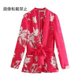 ザラ(ZARA)の🎐8月新作🍧5090◆vintage プリント 花柄 ガウン風 ブラウス(シャツ/ブラウス(長袖/七分))