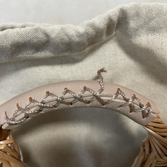 anuans エコレザーコンビカゴバッグ