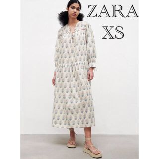 ザラ(ZARA)のZARA ザラ花柄ワンピース　プリント柄ロングワンピース(ロングワンピース/マキシワンピース)