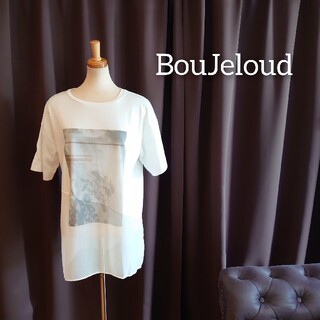 ブージュルード(Bou Jeloud)のM53 新品 BouJeloud ホワイト ゆるサラ Tシャツ プリント F(Tシャツ(半袖/袖なし))