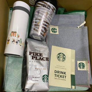 スターバックスコーヒー(Starbucks Coffee)のスターバックス25 スタバ　25周年スターバックス グリーナーセット　25周年(フード/ドリンク券)