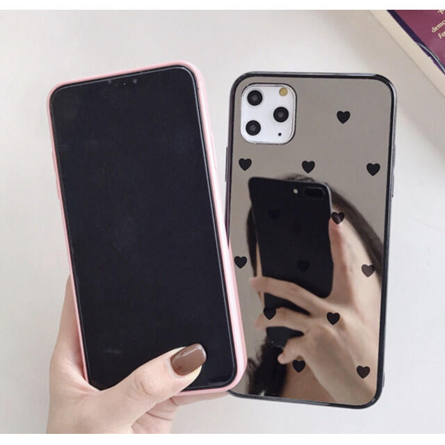 DouDou(ドゥドゥ)のミラー 板 ハートPhoneケース ピンク 鏡 ハート ラブリー 人気 お洒落 スマホ/家電/カメラのスマホアクセサリー(iPhoneケース)の商品写真