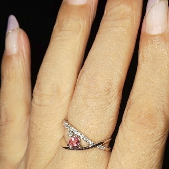 ふっかちゃん様　ご専用　PT900パパラチアサファイア ダイヤモンド　リング レディースのアクセサリー(リング(指輪))の商品写真