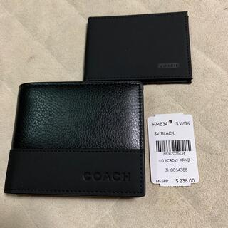 コーチ(COACH)の未使用　COACH  二つ折り財布　ブラック系(財布)