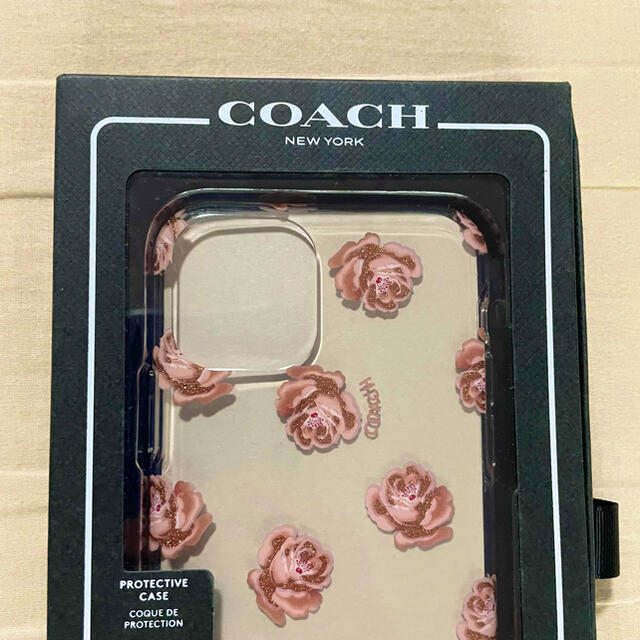 【新品未使用】コーチ Coach iPhone12 Pro ラメ 花 透明